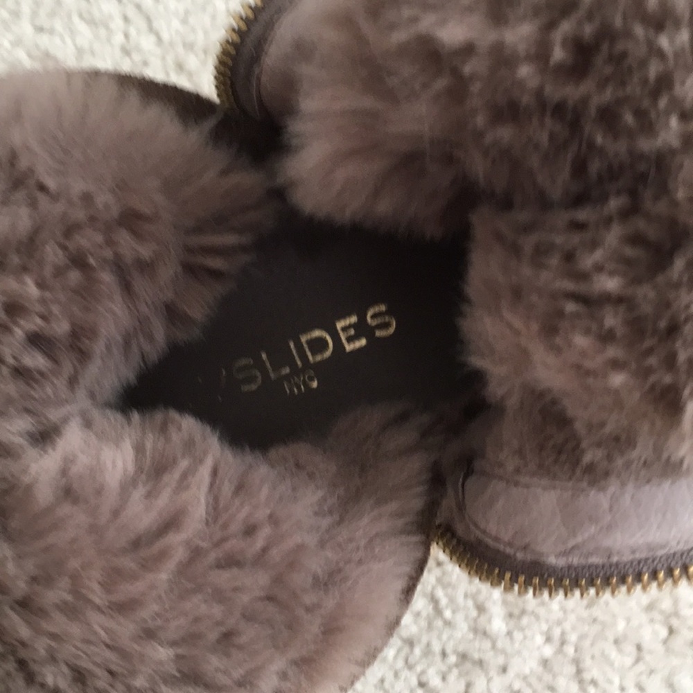 J/Slides Fur ankle booties 9 - Picture 3 of 5